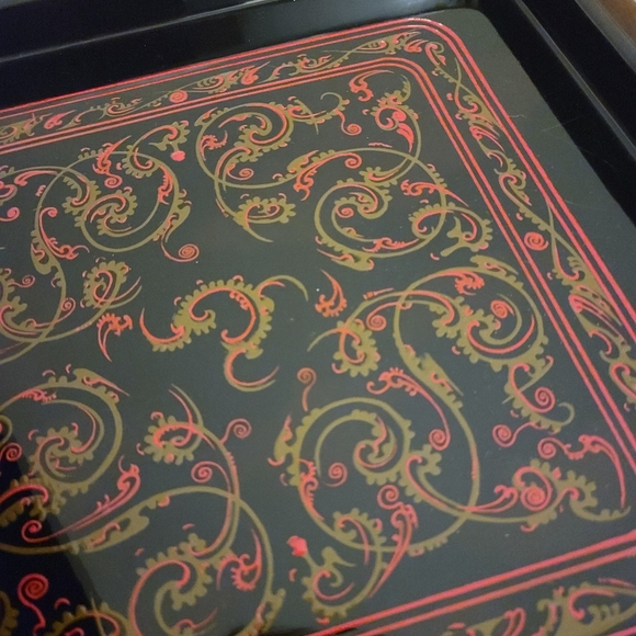 Chinese Lacquerware Trays Set Of 2 Gift Boxed - Picture 3 of 9